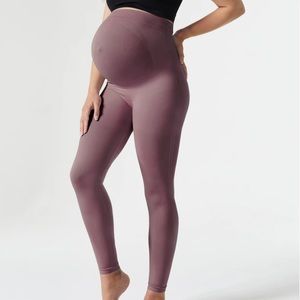 NWOT Blanqi Everyday Maternity Belly Support Leggings Purple Small